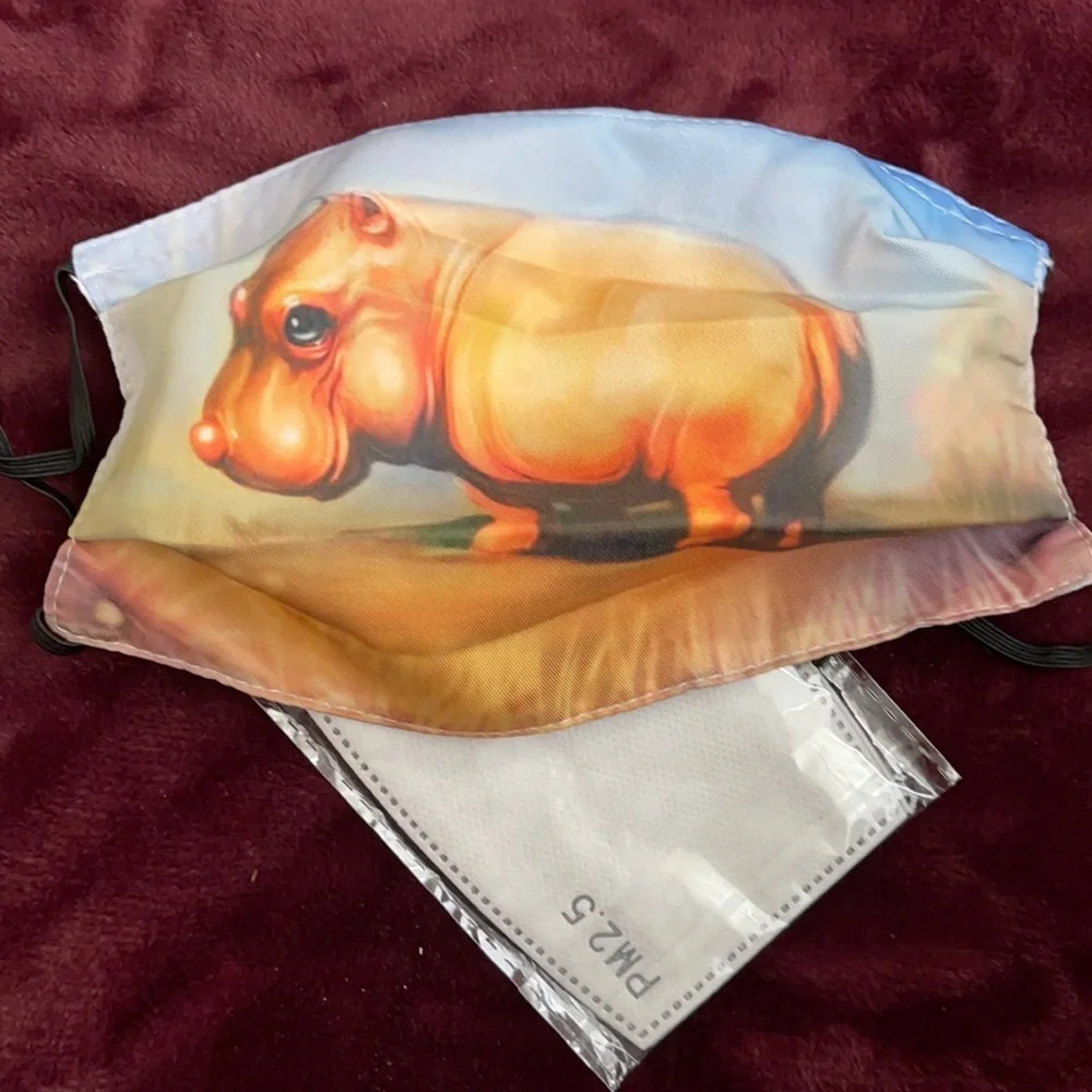 6/$20 New hippo face mask